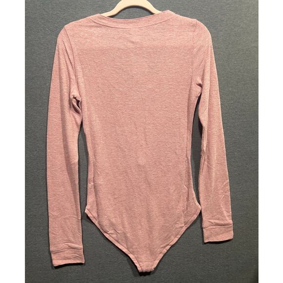 Free People Dylan Henley Bodysuit Size Medium Color Mauvais Pink NWT See Color - Picture 3 of 9